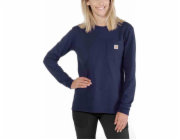 Carhartt Pracovní tričko Carhartt WK126 s kapsou a dlouhým rukávem v námořnické barvě