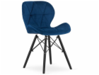 Leobert Sametová židle LAGO - tmavě modrá / černé nohy x 1