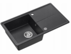 GraniteQ TONY 111 černý tečkovaný žulový dřez (černý) 1 d...