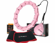 HMS Sada hula hoopů s výstupky a závažím hhw02 růžový zeštíhlující pás br163 černý