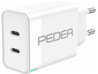 Pedea Schnellladegerät Dual PD 40 Watt USB Typ C/C, bílá