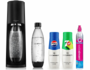 Sodastream Výrobník sodovky Terra + 2 lahve + benzín Black Gas + sirup Pepsi, 7Up