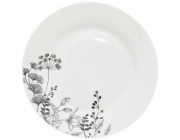 Secret de Gourmet Porcelánové nádobí pro 6 osob BÍLÝ KVĚTINOVÝ VZOR, 18 kusů