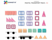 Teka CONNETIX Pastel Transport Pack 50 ks magnetických kostek autíčka 3+