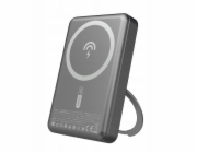Dudao K28 10000mAh PD 22,5W MagSafe powerbanka s kovovým pouzdrem a stojánkem - šedá