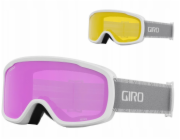 Giro Zimní brýle MOXIE BÍLO-ŠEDÉ CHUTE (zorník JANTAROVĚ RŮŽOVÝ 19-42% S2 + ŽLUTÝ 77% S1) (NOVINKA 2024/2025)