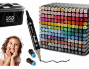 DWM Barevné fixy, oboustranné fixy, sada 168 černých kusů