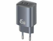 Usams Nabíječka CC305 T66 45W GaN 2xUSB-C, černá