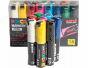 Uni Plakátový popisovač POSCA PC - sada 8K, 16 barev