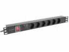 Lanberg Prodlužovací rackový PDU 19 1U 16A 6x SCHUKO 2M Č...