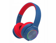 PowerLocus Dětská Bluetooth sluchátka PLED, modrá/červená