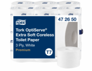 Tork Optiserve – Extra měkký toaletní papír bez jádra, T7, Premium, 3vrstvý, 18 550 listů – bílý