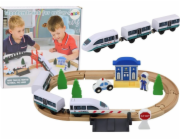 LeanToys Dřevěná železniční kolej Vláček Železniční koleje Příslušenství Most Policie 3,2 m