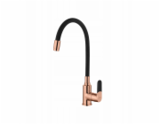 Invena Umyvadlová baterie MAGIC ROSE GOLD, černá, s flexibilním hrdlem