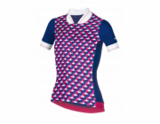 RH+ Dámský cyklistický dres zeroPreppy W FUCSIA/TMAVĚ MODRÁ/BÍLÁ - L