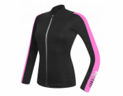 RH+ Dámský cyklistický dres zeroSpirit LS FZ ČERNÁ-TMAVĚ RŮŽOVÁ - M