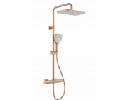 KFA 5756-910-34 / / MALAGA / NÁSTĚNNÁ SPRCHOVÁ BATERIE RAINBOW S TERMOSTATICKOU SPRCHOVOU ARMATUROU, PVD KARTÁČOVANÝ POVRCH, RŮŽOVÉ ZLATO /