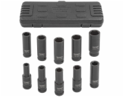 Forcekraft 1/2" 10dílná sada hlubokých rázových nástrčných klíčů (6hranných) (10–24 mm)
