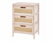 Giftdecor Úzká komoda se 3 zásuvkami, vídeňské proutí, 29 x 40 x 58 cm