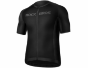 RockBros Cyklistický dres na zip s krátkým rukávem XXL - černý