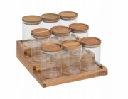 5five Kořenky na dřevěné poličce HARMONY, 9 x 180 ml