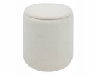 Atmosphera Kulatý bílý puf KAYDI boucle, O 35 cm