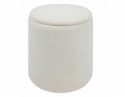 Atmosphera Kulatý bílý puf KAYDI boucle, O 35 cm