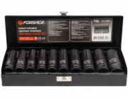 Forsage 1/2" 10dílná sada hlubokých rázových nástrčných klíčů (6hranných) (10–24 mm)