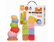 Tullo Senzorické bloky, senzorická pyramida - Montessori vzdělávací sada 13 dílů.