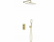 KFA 5759-501-31 / / MALAGA / PODOMÍTEK SPRCHOVÁ SADA S TERMOSTATEM, PVD KARČUTOVANÁ, SVĚTLÉ ZLATO /