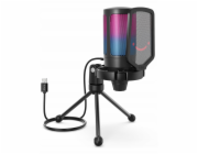 Fifine Studiový kondenzátorový mikrofon A6V AMPLIGAME RGB pro hráče
