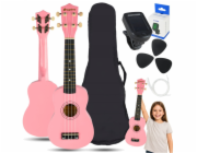 LUNA GUITARS SUPRIMO UK21 SET PK sopránové ukulele 21 růžová