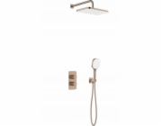 KFA 5759-501-34 / / MALAGA / PODOMÍTEK SPRCHOVÁ SADA S TERMOSTATEM, PVD KARTÁČOVANÝ POVRCH, RŮŽOVÉ ZLATO /