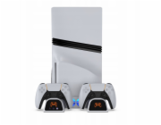 Yaxo ARCTIC BREEZE NE Chladicí a nabíjecí stojan pro PS5/PS5 Slim/PS5 Pro, alpská bílá