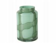 Boltze Zelená skleněná váza VERANA, výška 20 cm