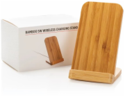 Inne Bambusový stojánek na telefon s 5W bezdrátovým nabíjením P308.179