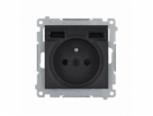 Schneider Electric JEDNODUCHÁ ZÁSUVKA S USB NAPÁJENÍM DGZ...