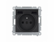 Schneider Electric JEDNODUCHÁ ZÁSUVKA S USB NAPÁJENÍM DGZ1ZUSB2AA.01/49-SIMON54 Premium 230V 16A