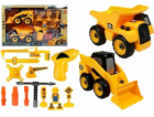 LeanToys Sada aut Jeřáb Sklápěč Bagr k odšroubování