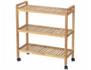 Wenko Koupelnová police NORWAY na kolečkách se třemi policemi, ořechové dřevo, WENKO