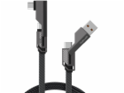 4smarts USB-C ComboCord plochý pravoúhlý kabel 240 W, 1,5 m