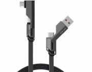 4smarts USB-C ComboCord plochý pravoúhlý kabel 240 W, 1,5 m