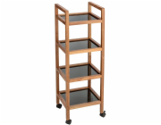 Wenko Mobilní police FONDI z akáciového dřeva, 4 úrovně, výška 101,5 cm