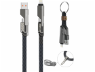 Adidas 4smarts USB kabel USB-A + USB-C - USB-C 1,5 m graf...