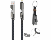 Adidas 4smarts USB kabel USB-A + USB-C - USB-C 1,5 m grafitový (541456)