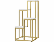 Leobert Stojan na květiny se 4 policemi - mramor / zlaté nohy