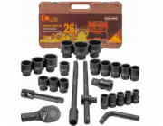 Satra Sada rázových nástrojů, 26 kusů, 3/4" (17-50 mm) a 1" (55-65 mm) (12hranná)