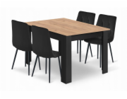 Malys Group Sada stolu NP 120x80 Craft Black + 4 židle LIBRA Black