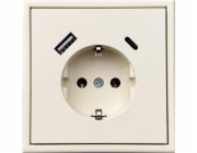 Zásuvka a USB A+C nabíječka LIREGUS MODER, písková