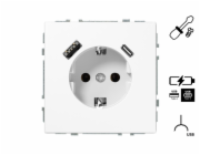 Zásuvka a USB A+C nabíječka LIREGUS MODER, bílá